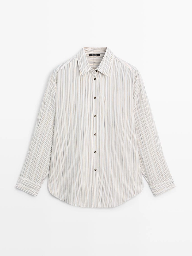 Рубашка с полосками из текстиля