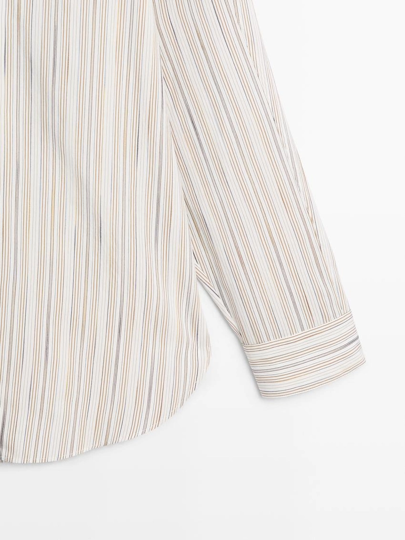 Рубашка с полосками из текстиля