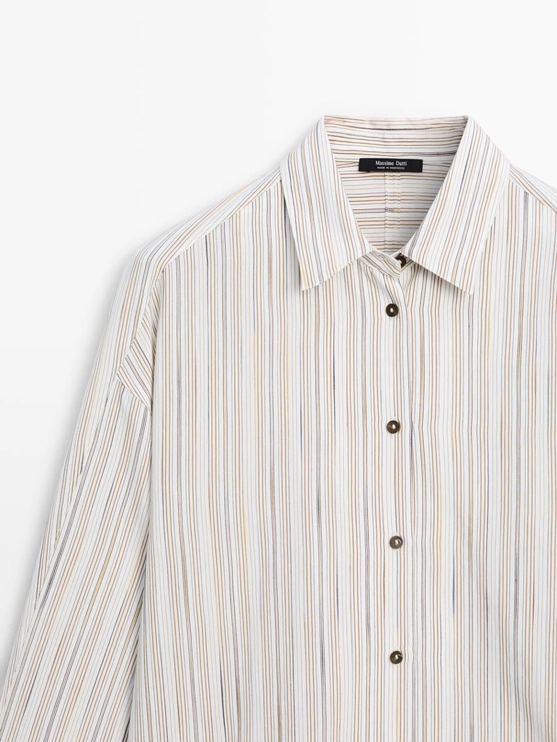 Рубашка с полосками из текстиля