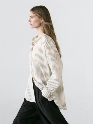 Рубашка с полосками из текстиля- Заказать в России