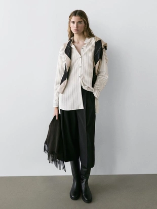 Рубашка с полосками из текстиля- Заказать в России