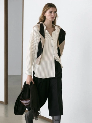 Рубашка с полосками из текстиля- Заказать в России