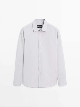 Рубашка с регулярной посадкой из 100% хлопка- Заказать в России