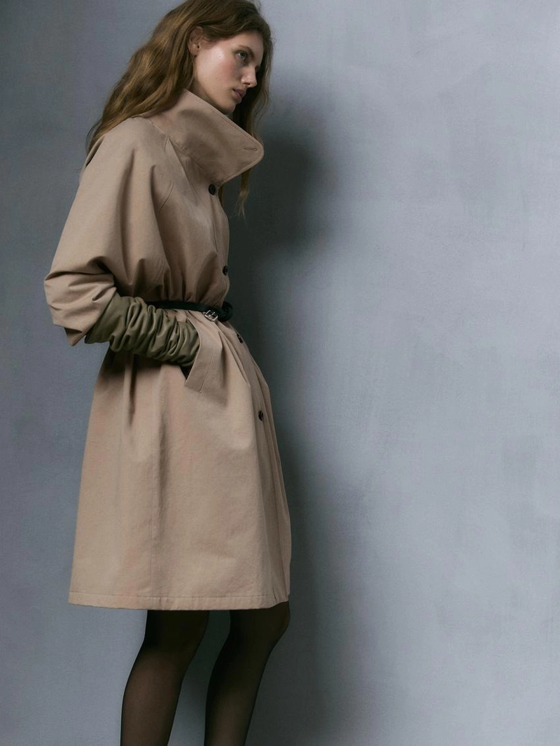 Плащ из 100% хлопка с боковой застежкой