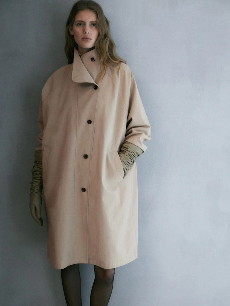 Плащ из 100% хлопка с боковой застежкой