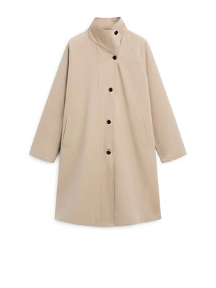 Плащ из 100% хлопка с боковой застежкой- Заказать в России