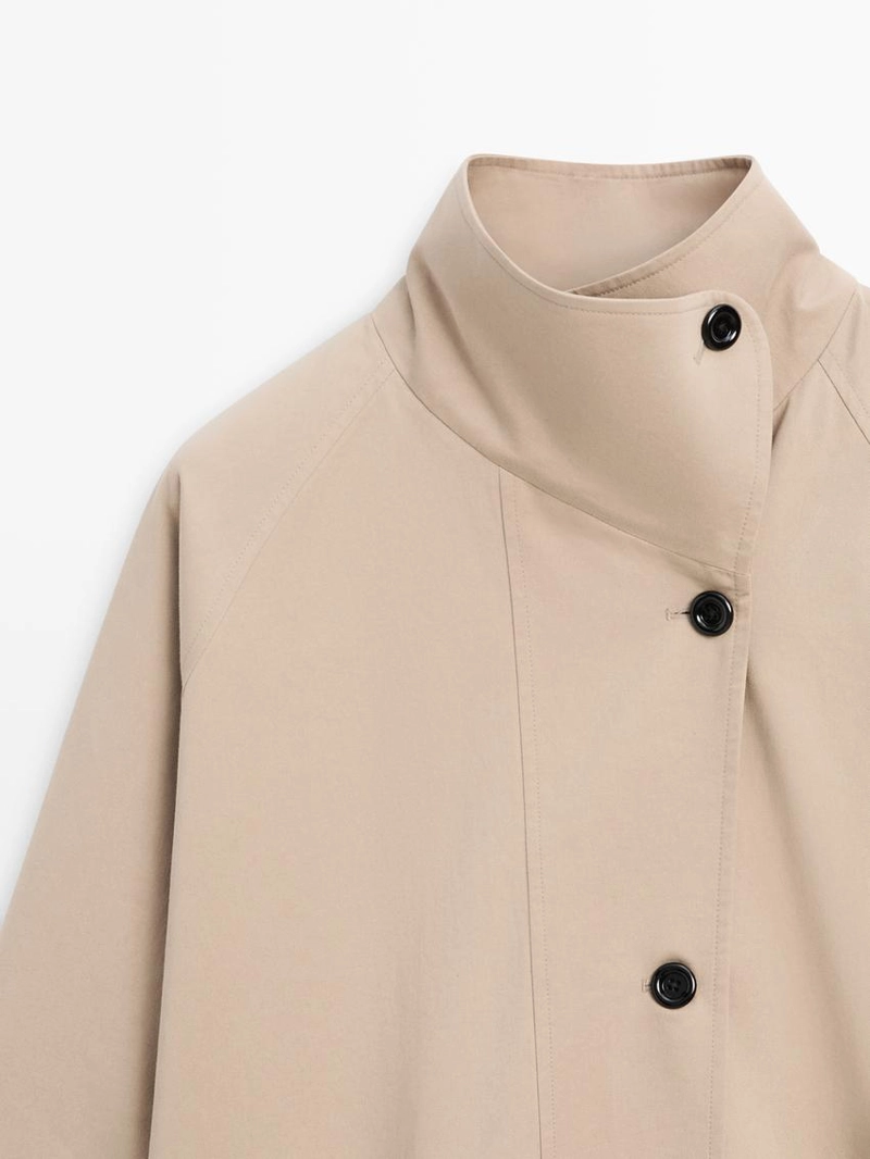 Плащ из 100% хлопка с боковой застежкой