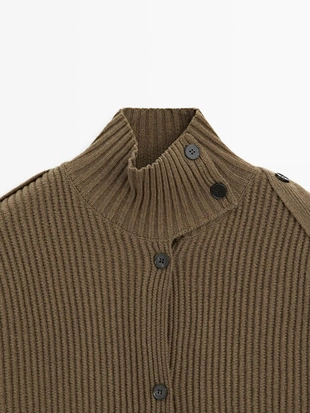 Кардиган из шерсти с деталями на пуговицах- Заказать в России