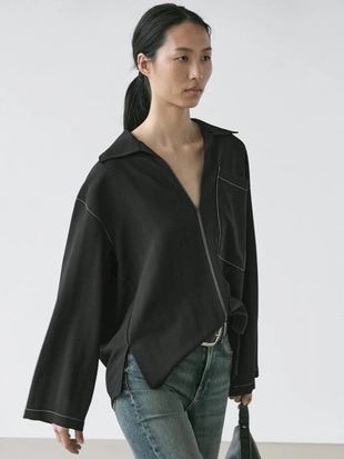 Рубашка-оверштаны из шерстю с карманом- Заказать в России