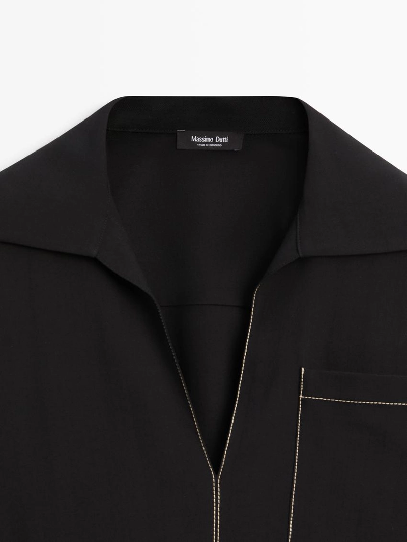 Рубашка-оверштаны из шерстю с карманом