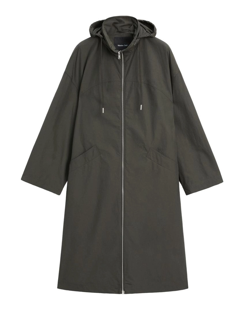 Плащ из технической ткани с капюшоном