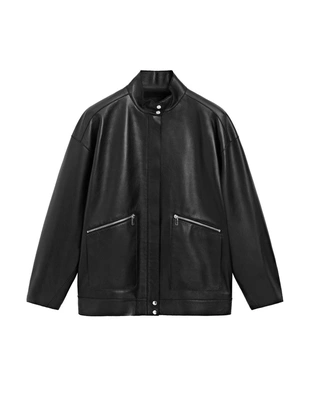 Куртка из овечьей кожи с карманными деталями- Заказать в России