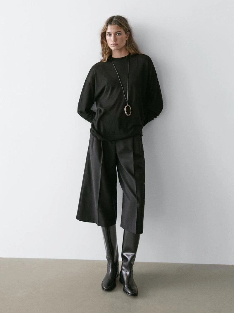 Свитер с крупным трикотажом из шерстяной смеси