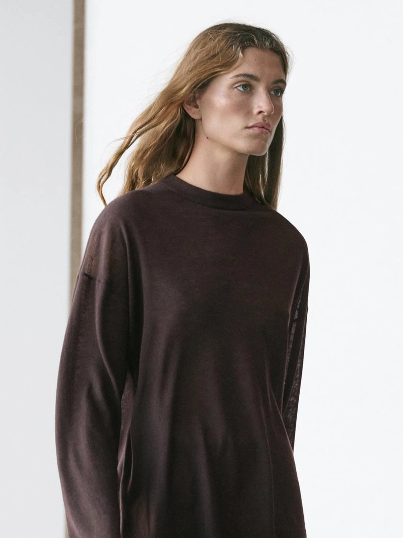 Свитер из шерстяной смеси в стиле оверсайз