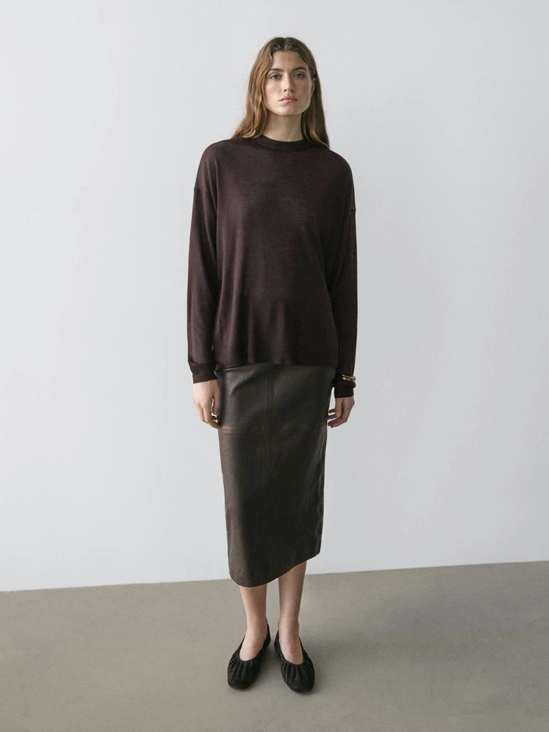 Свитер из шерстяной смеси в стиле оверсайз