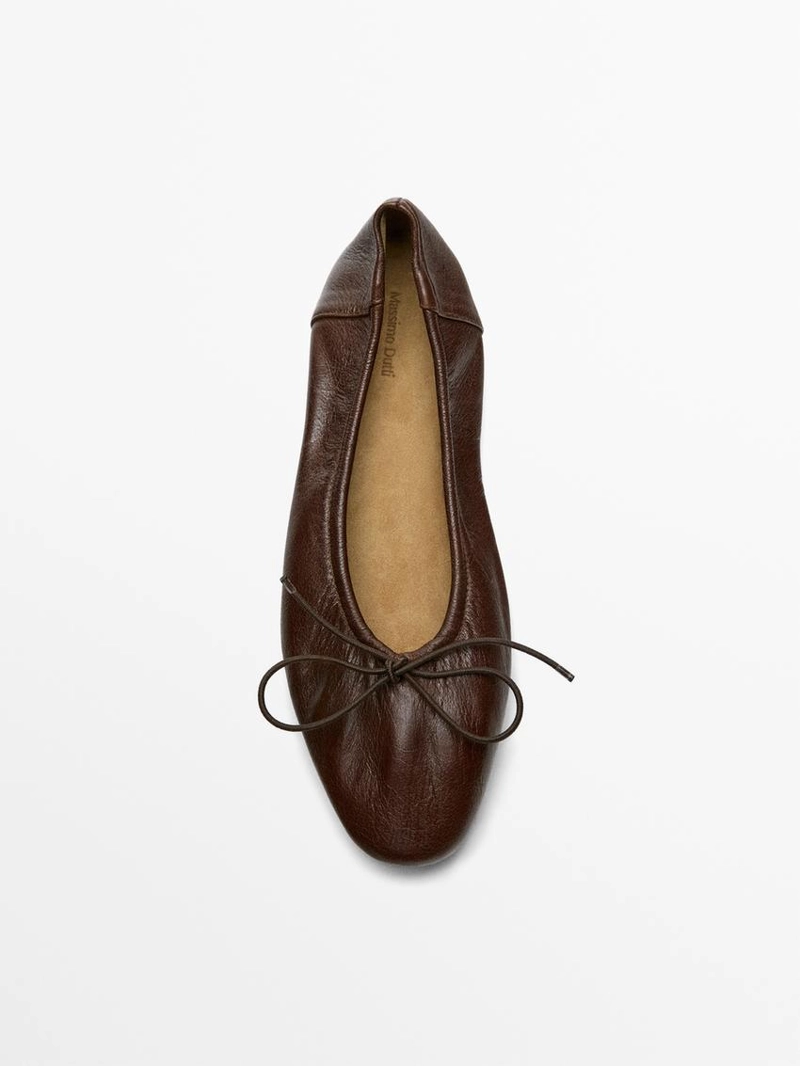 Туфли-балетки с объемным бантом