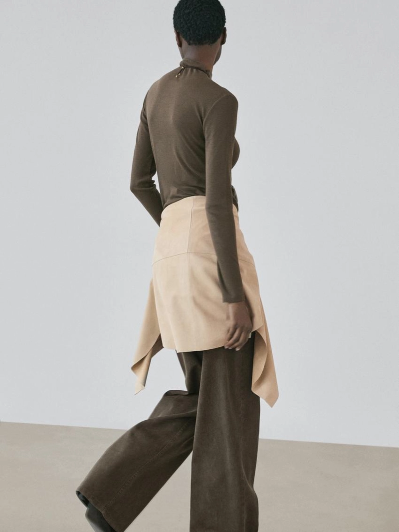 Футболка из ребристого хлопка с длинным рукавом