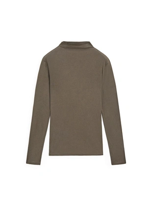 Футболка из ребристого хлопка с длинным рукавом- Заказать в России