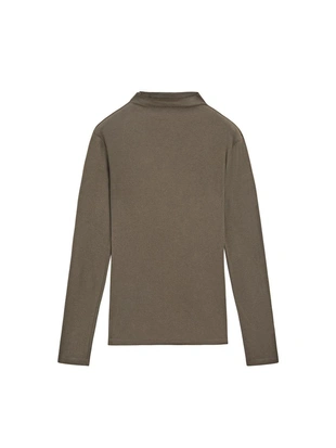 Футболка из ребристого хлопка с длинным рукавом- Заказать в России