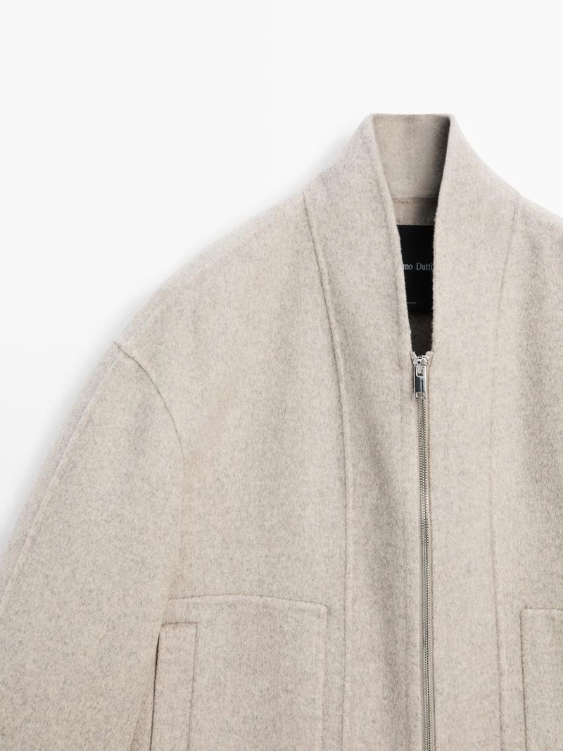 Пальто с молнией из шерстяной смеси