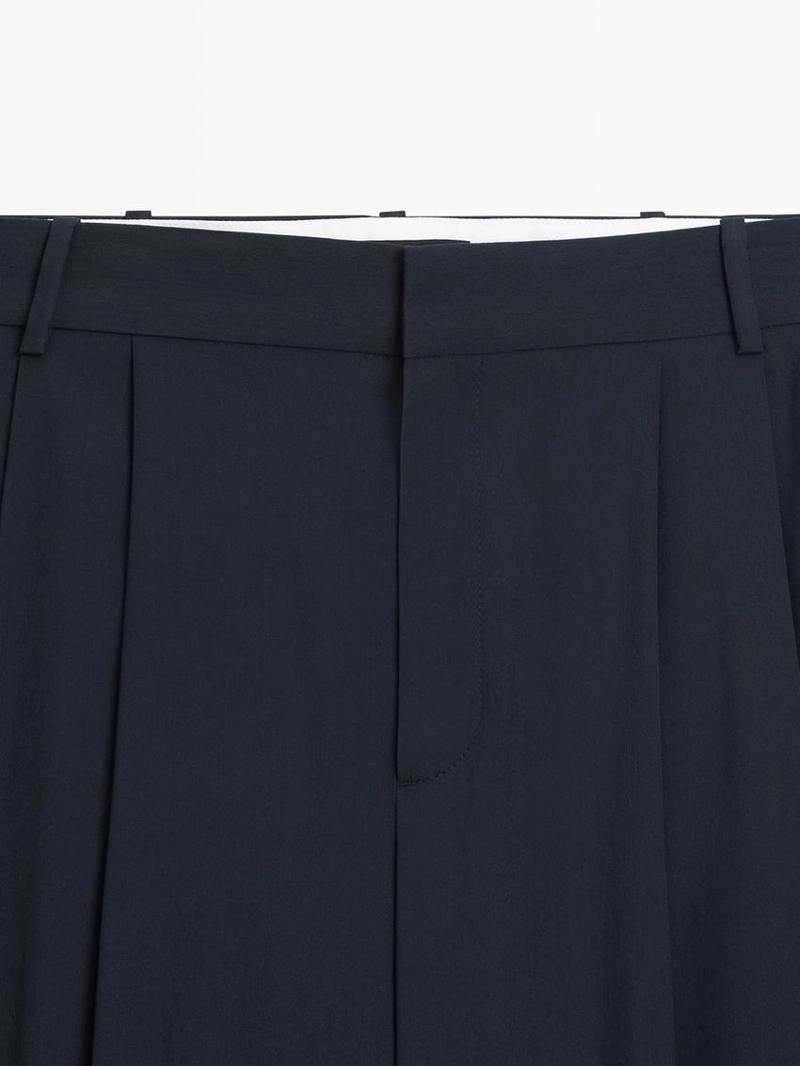 Шерстяные брюки со складками