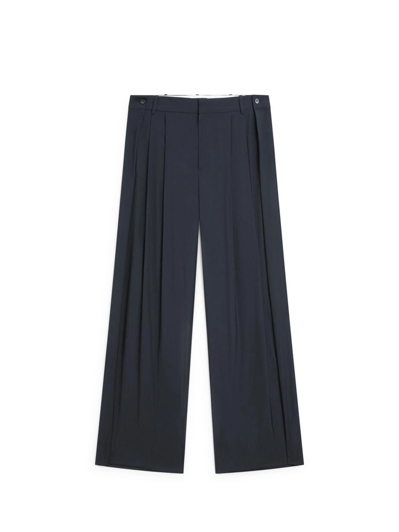 Шерстяные брюки со складками