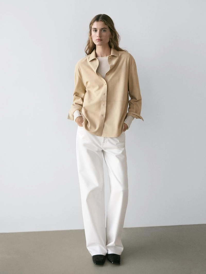 Рубашка из замши