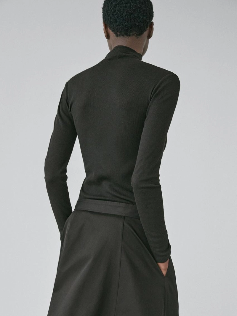 Футболка с длинным рукавом из ребристого хлопка