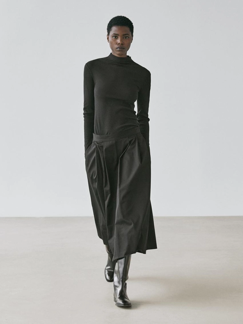 Футболка с длинным рукавом из ребристого хлопка