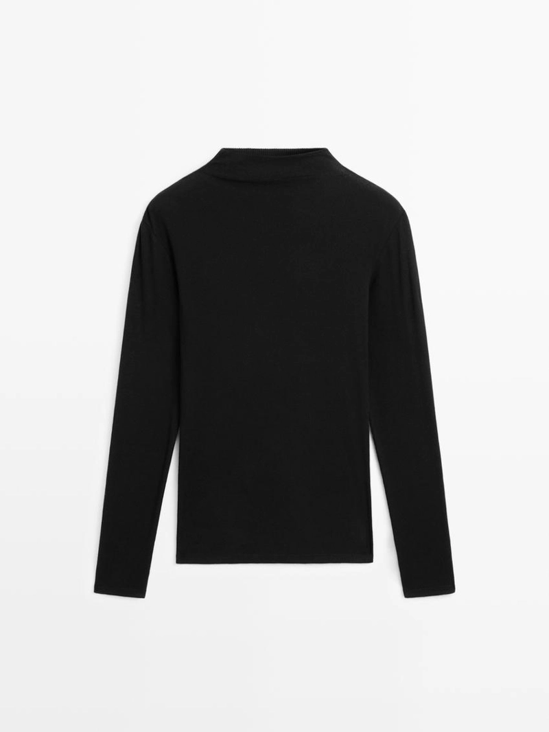 Футболка с длинным рукавом из ребристого хлопка