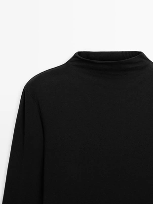 Футболка с длинным рукавом из ребристого хлопка- Заказать в России