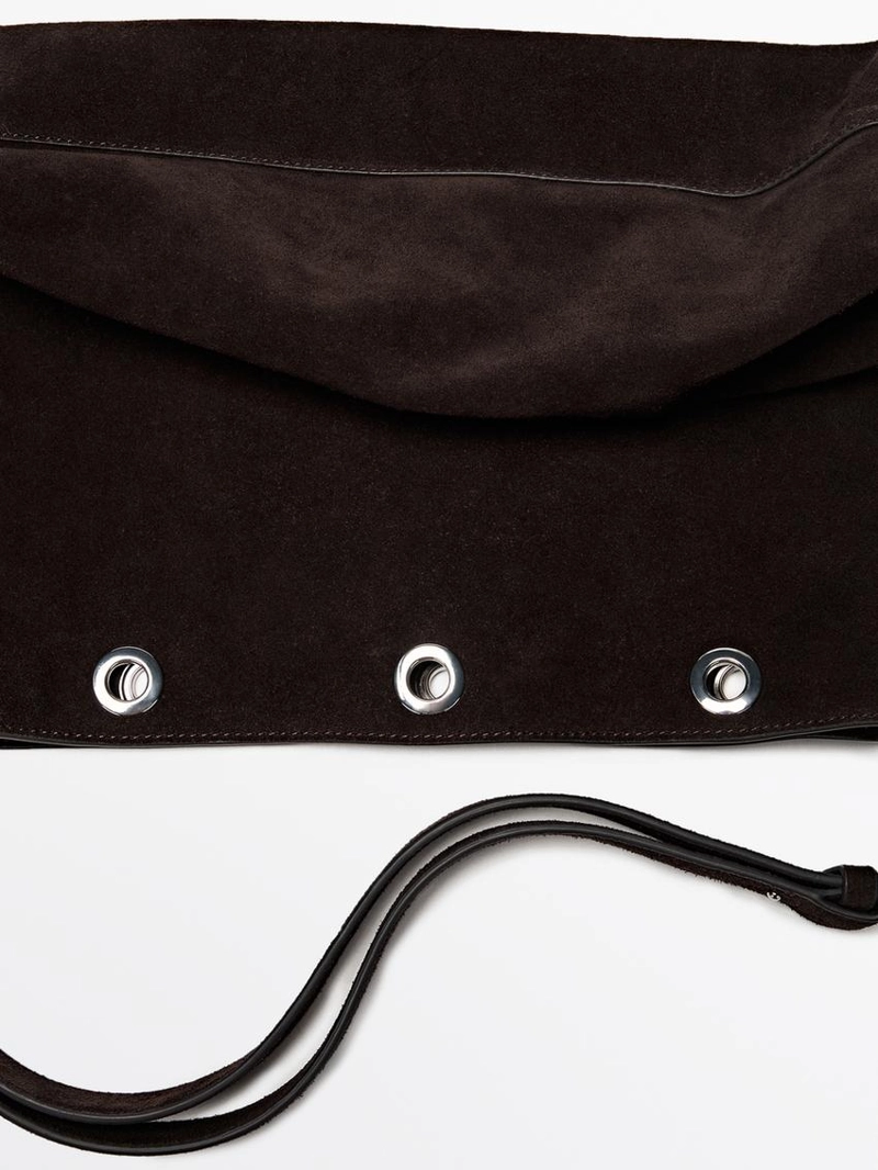 Сумка с люверсами из замши