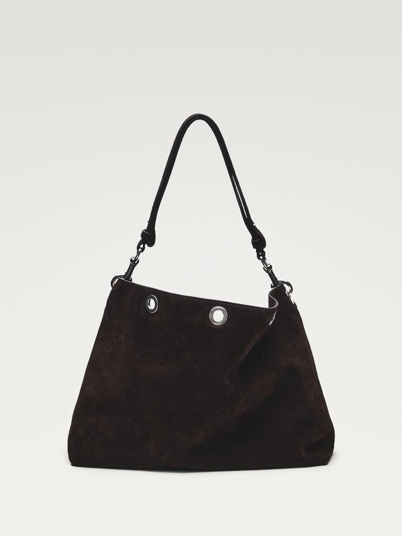 Сумка с люверсами из замши