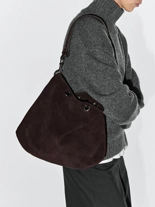 Купить Massimo Dutti Сумка с люверсами из замши