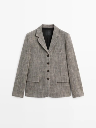 Шерстяной пиджак в меланжевом исполнении- Заказать в России