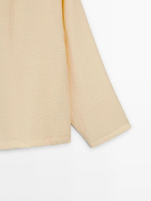 Рубашка с асимметричной пуговицей- Заказать в России