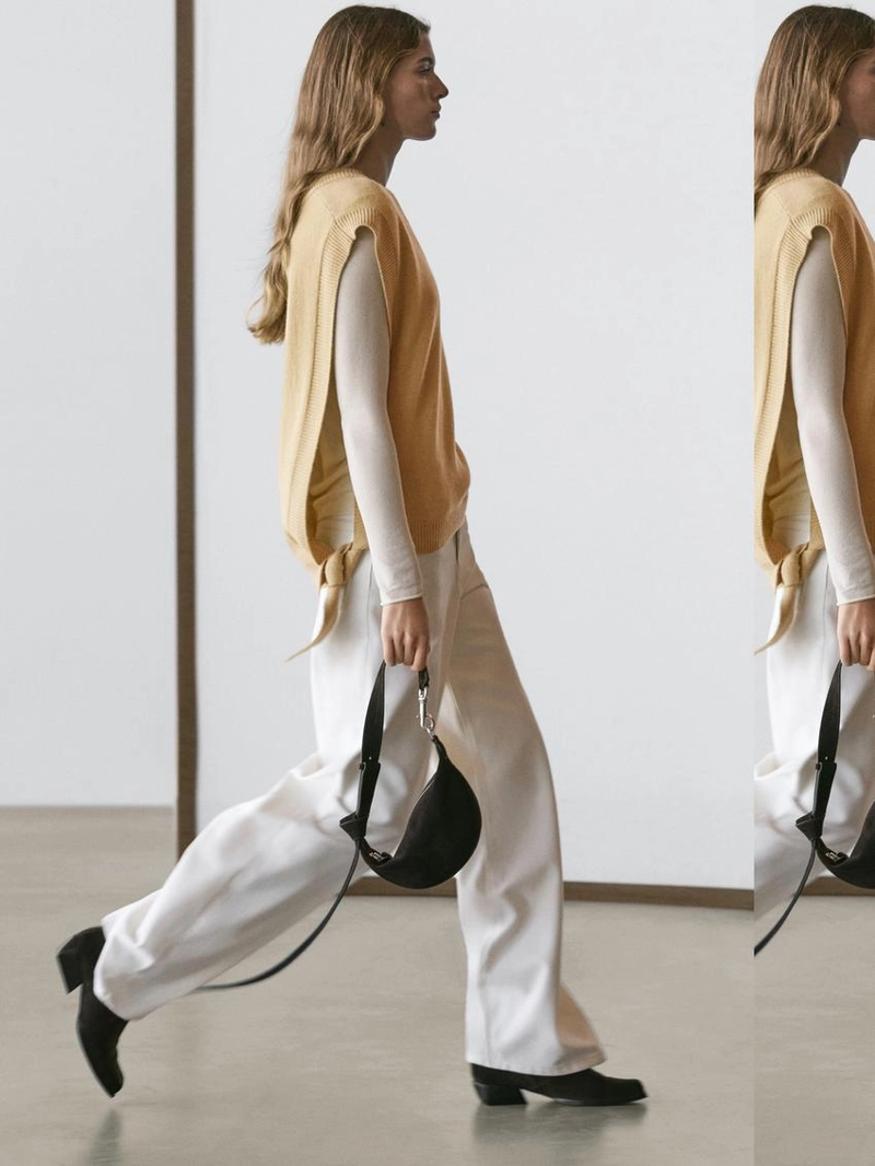 Воротник талией с деталями на завязках