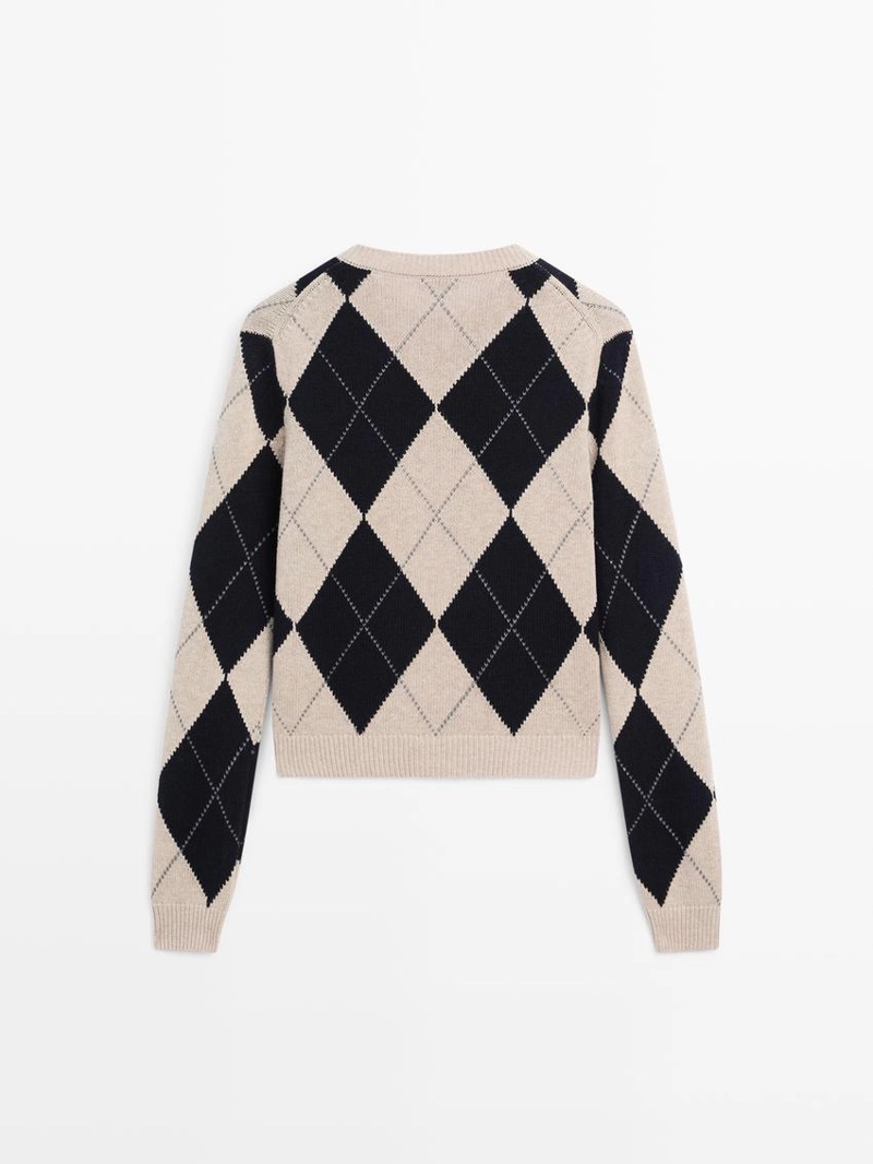 Кардиган с аранами из хлопкового смесового вязания