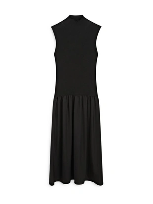 Платье-миди из трикотажа с контрастными деталями- Заказать в России