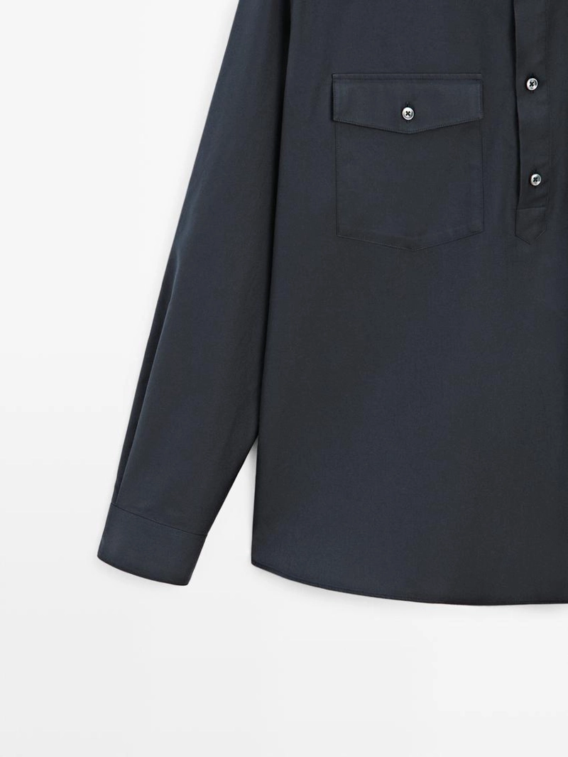 Рубашка из хлопка с карманами