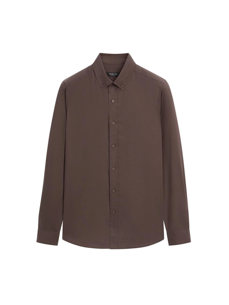 Рубашка из хлопковой смеси прямого кроя