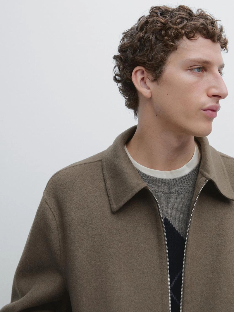 Куртка из шерстяно-шелковой смеси с карманами