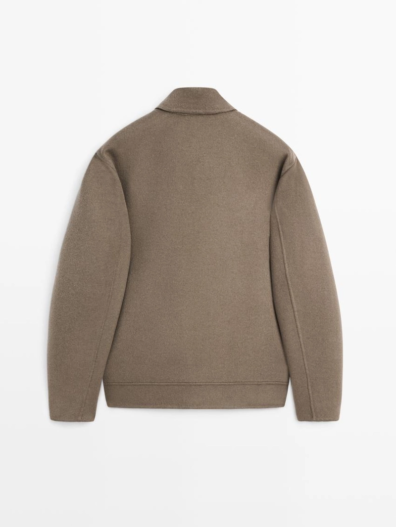 Куртка из шерстяно-шелковой смеси с карманами