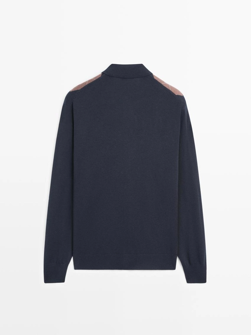 Кардиган из вязаного фактурного трикотажа с аранами из шерсти