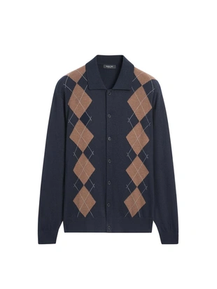 Кардиган из вязаного фактурного трикотажа с аранами из шерсти- Заказать в России