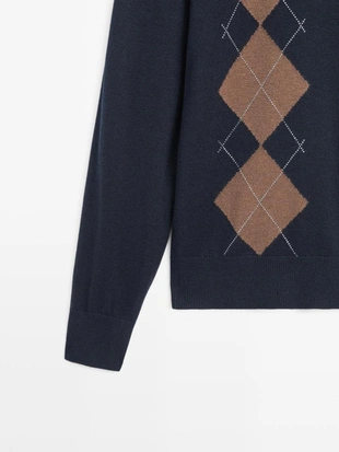 Кардиган из вязаного фактурного трикотажа с аранами из шерсти- Заказать в России