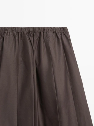 Купить Massimo Dutti Юбка миди из технической ткани с боковыми складками