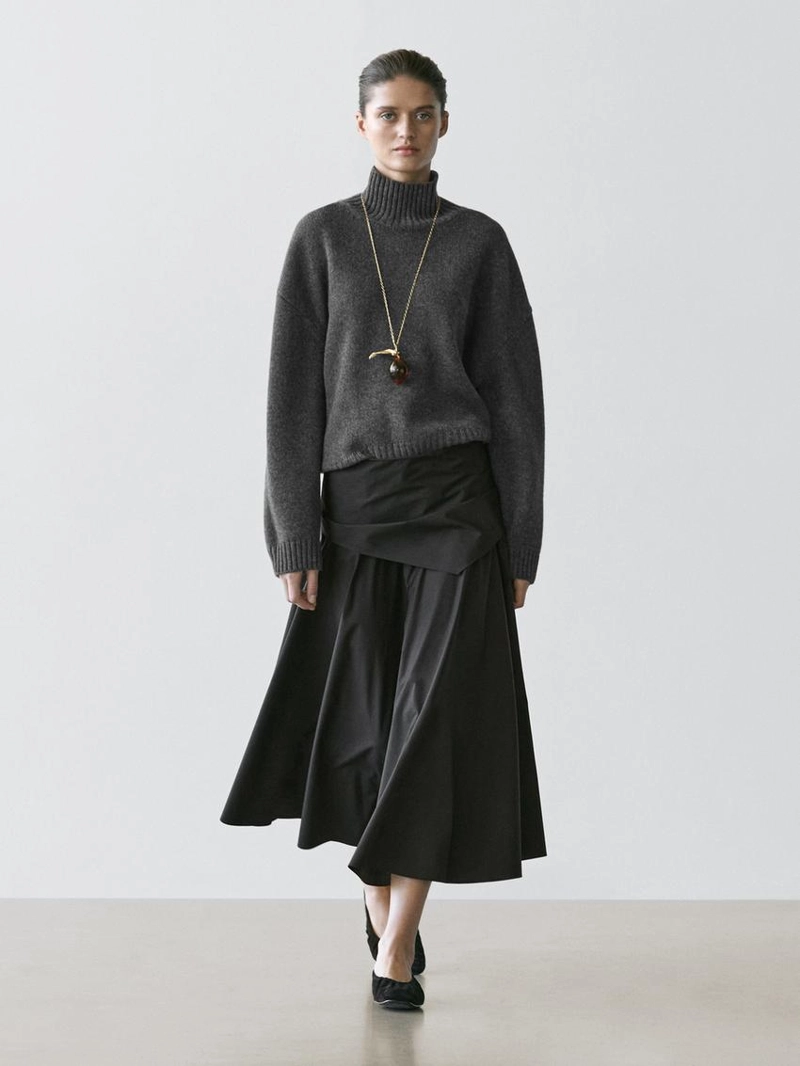 Юбка миди с деталями в виде платка