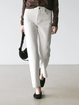 Off white | 5039/938/251 - Massimo Dutti Джинсы прямого кроя