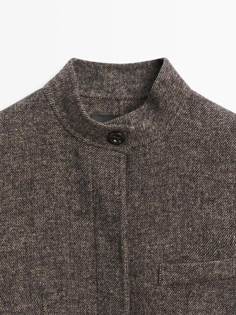 Пальто из шерстяной смеси с вельветовым воротником